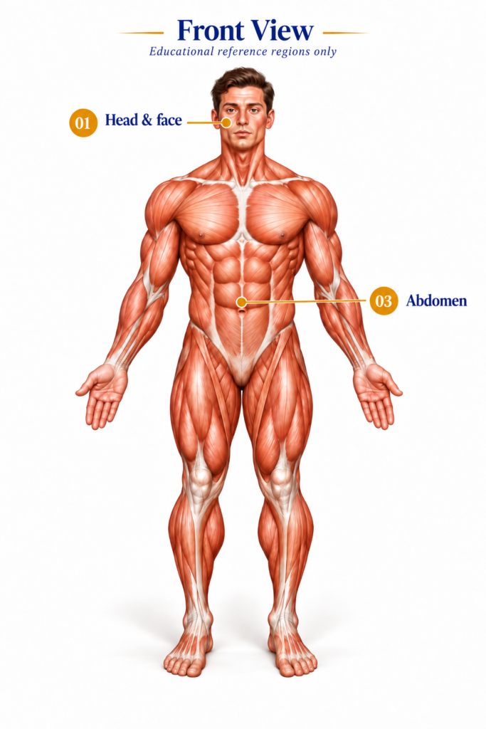 front view muscle anatomy guide